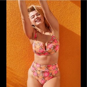 Aerie | Pique High Cut Cheeky Bikini Top & Bottom